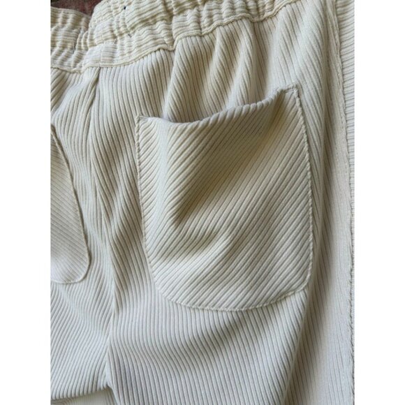 Democracy Women's High Rise Ribbed Jogger Pants M‎ Beige - Picture 5 of 7